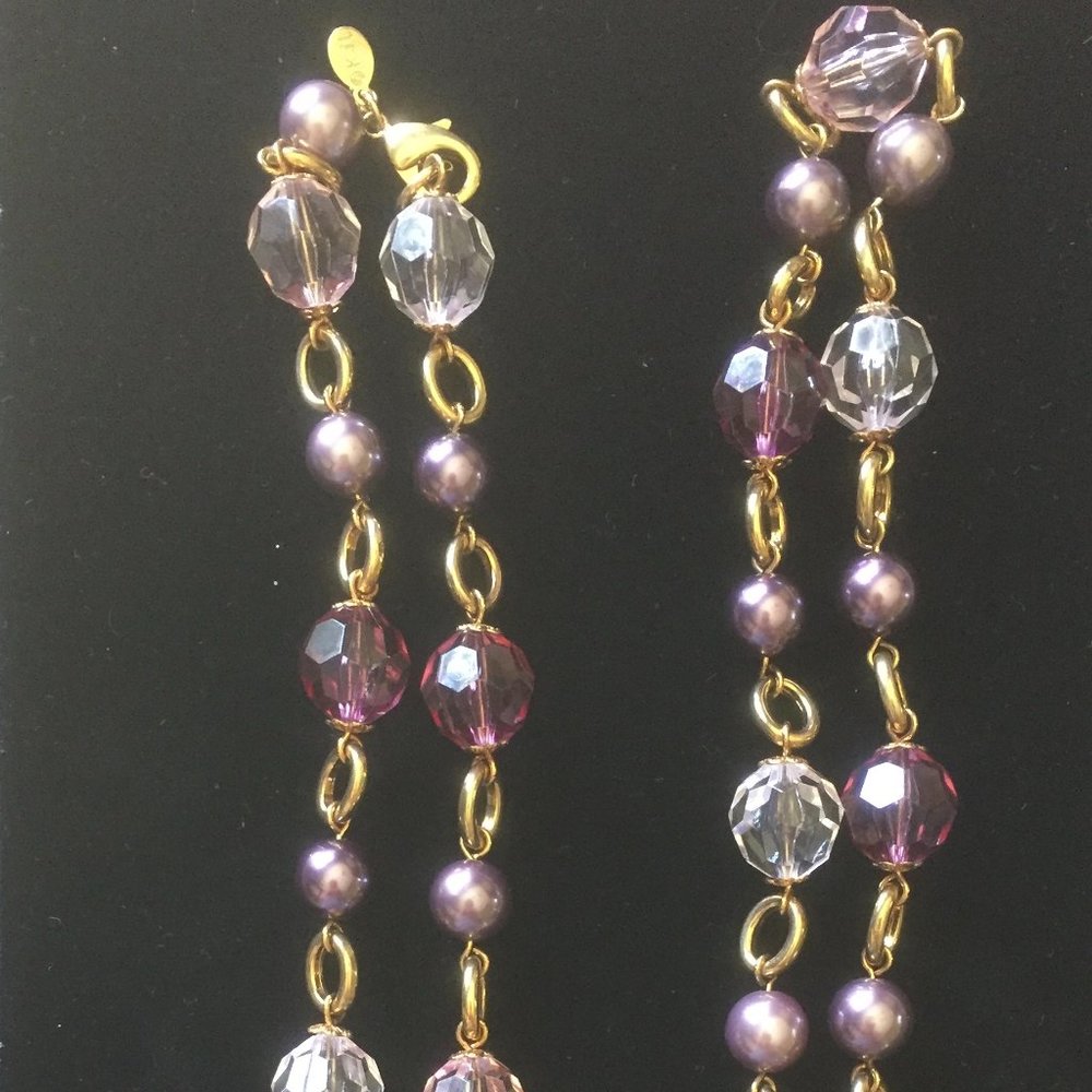 KJL Kenneth Jay Lane Paris Couture 44" Rope Necklace/Shades of Purple/NEW!